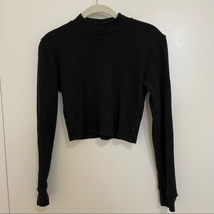 Aritzia Cropped Thermal Mockneck Top